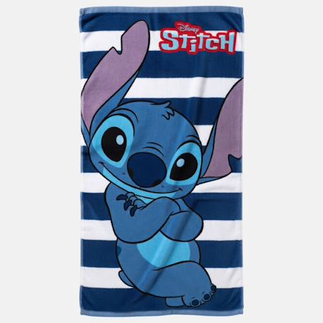 Serviette de plage lignes et personnage lilo & stitch Marine 1 - vertbaudet enfant 