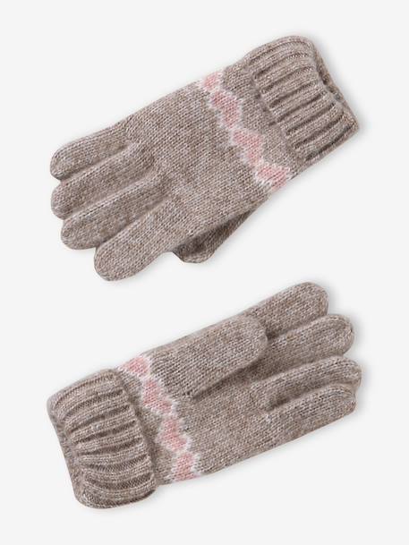 Ensemble fille tricot bonnet, snood et gants moka 3 - vertbaudet enfant 
