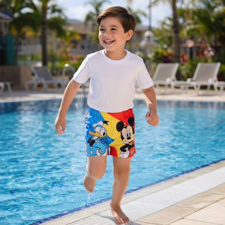 Maillot enfant short orange et bleu mickey Rouge 2 - vertbaudet enfant 