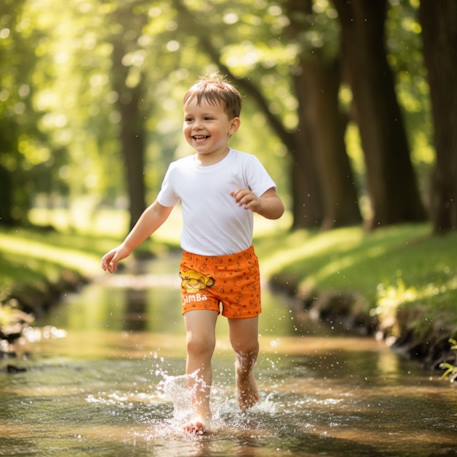 Boxer de bain à motifs garçon le roi lion Orange 2 - vertbaudet enfant 