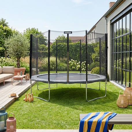 Trampoline 370cm filet protection saturne Gris 1 - vertbaudet enfant 