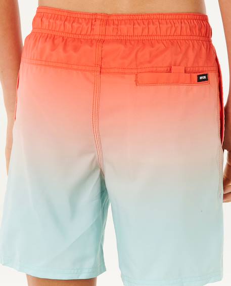 Short de bain volley offset fade  garçon Aqua+Rouge 11 - vertbaudet enfant 