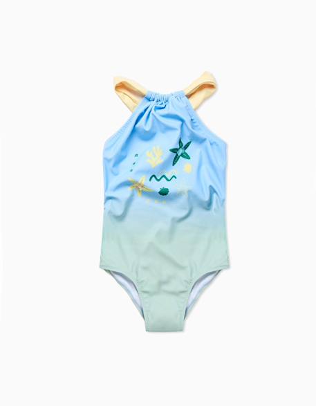 Maillot de bain avec imprimé marin et paillettes Bleu clair 2 - vertbaudet enfant 