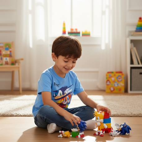 T-shirt manches courtes garçon avec personnage sonic Bleu+Marine 2 - vertbaudet enfant 