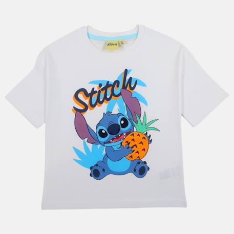T-shirt manches courtes garçon avec personnage lilo & stitch Blanc+Bleu 3 - vertbaudet enfant 
