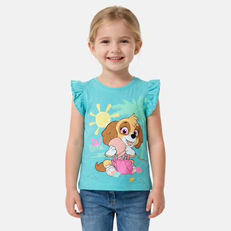T-shirt manches courtes fille imprimé pat patrouille Bleu+Jaune 1 - vertbaudet enfant 