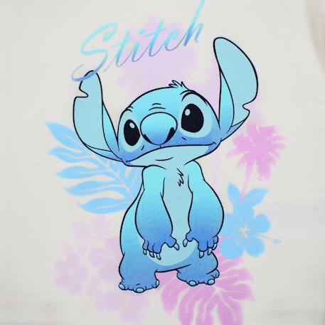 T-shirt manches courtes fille avec personnage lilo & stitch Blanc+Ecru 10 - vertbaudet enfant 