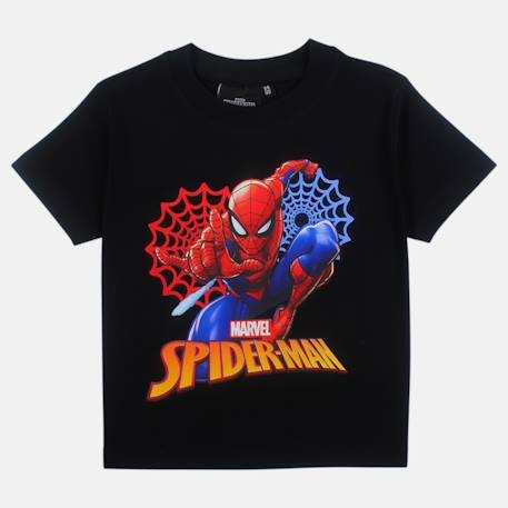 T-shirt manches courtes garçon avec personnage spiderman Marine+Noir 8 - vertbaudet enfant 