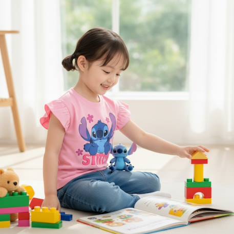 Top fille avec personnage lilo & stitch Rosatre+Rose 2 - vertbaudet enfant 