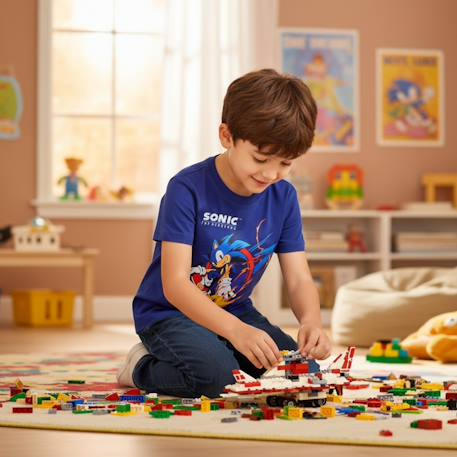 T-shirt manches courtes garçon avec personnage sonic Bleu+Marine 7 - vertbaudet enfant 