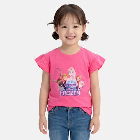 Top fille avec personnage la reine des neiges Rosatre+Rose 6 - vertbaudet enfant 