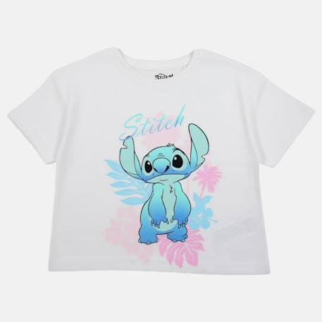 T-shirt manches courtes fille avec personnage lilo & stitch Blanc+Ecru 4 - vertbaudet enfant 