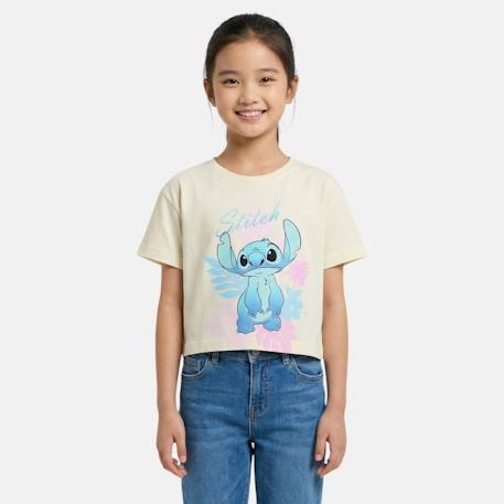 Fille-T-shirt, sous-pull-T-shirt manches courtes fille avec personnage lilo & stitch