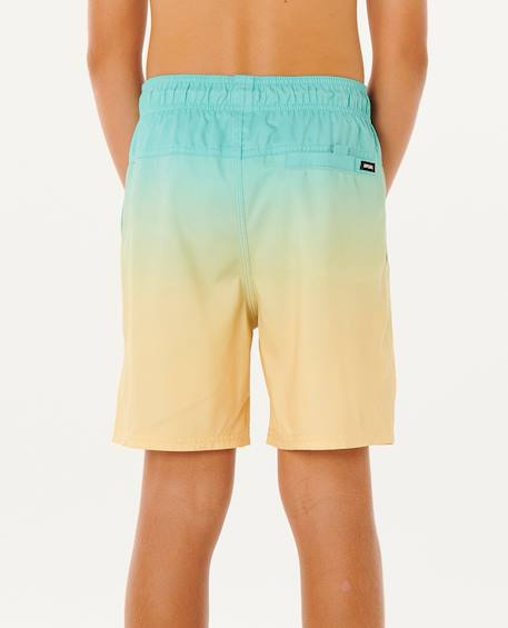 Short de bain volley offset fade  garçon Aqua+Rouge 3 - vertbaudet enfant 