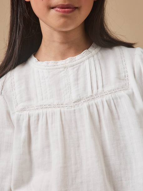Chemise trousseau fille gaze de coton Ecru 3 - vertbaudet enfant 