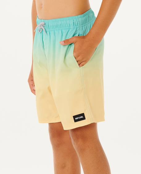 Short de bain volley offset fade  garçon Aqua+Rouge 2 - vertbaudet enfant 