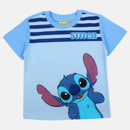 T-shirt manches courtes garçon avec personnage lilo & stitch Bleu+Marine 3 - vertbaudet enfant 