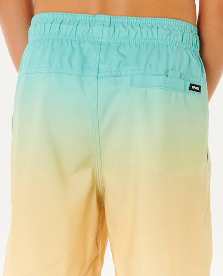 Short de bain volley offset fade  garçon Aqua+Rouge 5 - vertbaudet enfant 