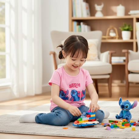 Top fille avec personnage lilo & stitch Rose 2 - vertbaudet enfant 