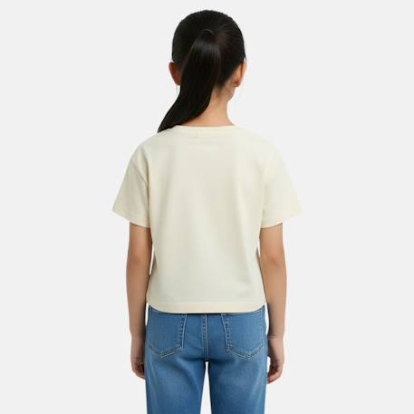 T-shirt manches courtes fille avec personnage lilo & stitch Blanc+Ecru 8 - vertbaudet enfant 