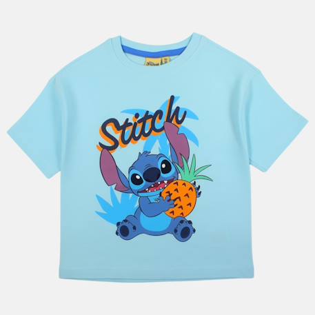 T-shirt manches courtes garçon avec personnage lilo & stitch Blanc+Bleu 8 - vertbaudet enfant 