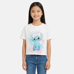 -T-shirt manches courtes fille avec personnage lilo & stitch