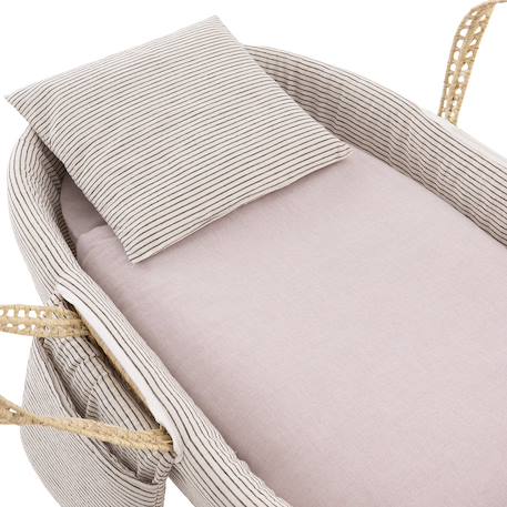 Couffin bébé matelassé avec support en bois Beige 4 - vertbaudet enfant 