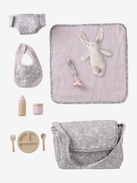 Sac à langer et accessoires personnalisable en bois FSC® Cœur fondant+Marguerite 12 - vertbaudet enfant 