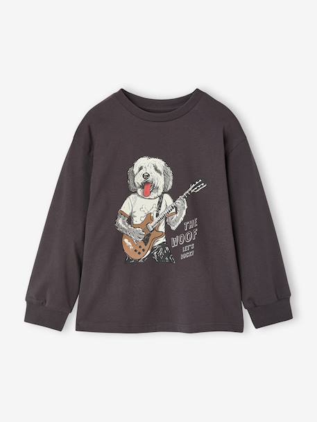 T-shirt manches longues garçon gris ardoise 1 - vertbaudet enfant 