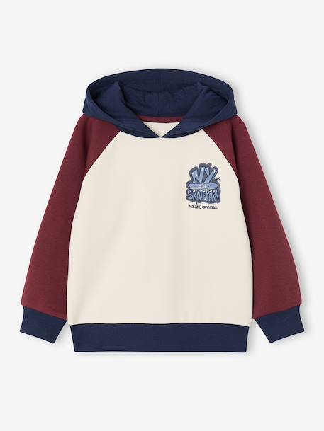 Sweat à capuche garçon bordeaux 1 - vertbaudet enfant 