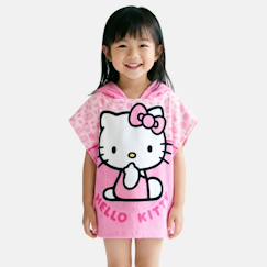 Linge de maison et décoration-Linge de bain enfant-Serviette-Poncho fille pour enfant à motif hello kitty