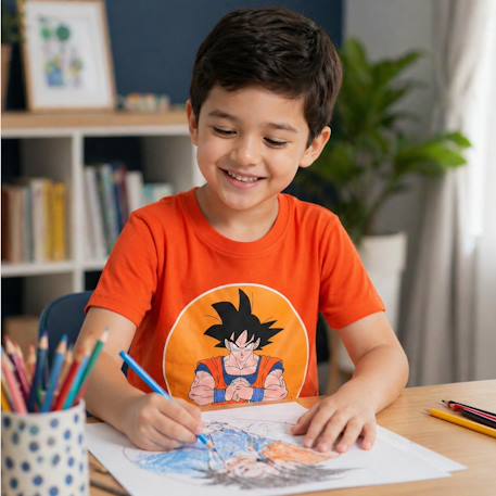 T-shirt imprimé avec personnage dragon ball z Orange 2 - vertbaudet enfant 