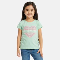 -T-shirt fille manches courtes avec dessin