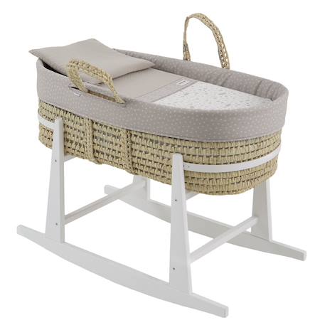 Couffin matelasse + support en bois Beige/white 2 - vertbaudet enfant 