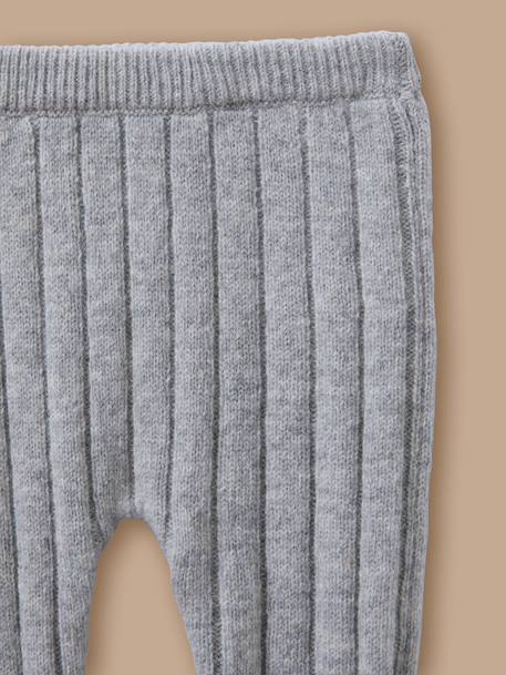 Ensemble grosses côtes bébé Gris chine clair+Vert pastel 3 - vertbaudet enfant 