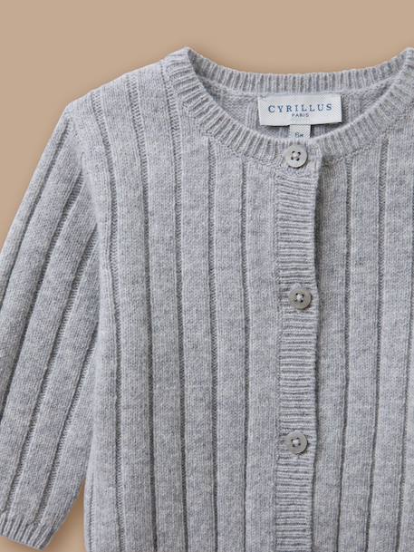 Ensemble grosses côtes bébé Gris chine clair+Vert pastel 2 - vertbaudet enfant 