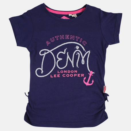 T-shirt fille manches courtes avec dessin Blanc+Bleu+Marine+Rose 13 - vertbaudet enfant 