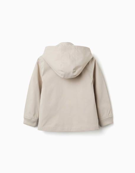 Veste avec doublure et capuche amovible Beige clair+Bleu 3 - vertbaudet enfant 