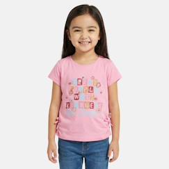 -T-shirt fille manches courtes avec dessin