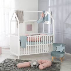 Chambre et rangement-Chambre-Lit bébé cabane évolutif en bois fsc® - lit bébé convertible en lit junior