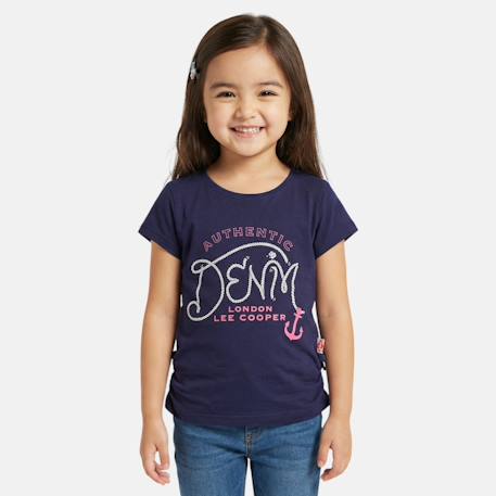 T-shirt fille manches courtes avec dessin Blanc+Bleu+Marine+Rose 11 - vertbaudet enfant 