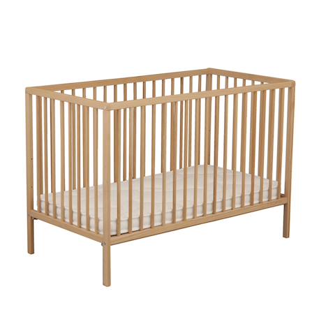Lit tout barreaux en bois avec matelas - first Marron 2 - vertbaudet enfant 