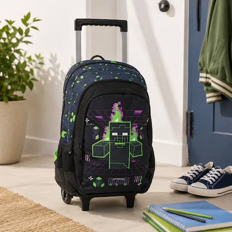 Sac à dos à roulettes minecraft 44 cm – zombies et squelette minecraft Gris 2 - vertbaudet enfant 