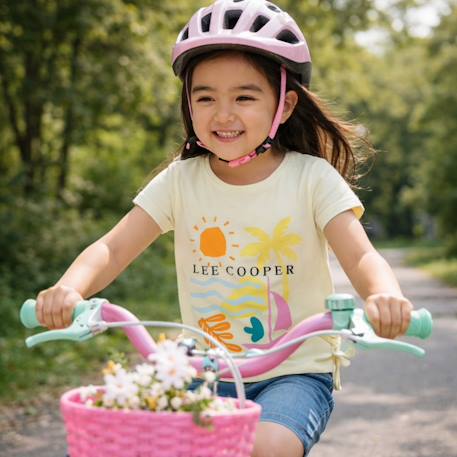 T-shirt fille manches courtes avec dessin Blanc+Bleu+Marine+Rose 2 - vertbaudet enfant 