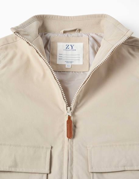 Veste avec doublure et capuche amovible Beige clair+Bleu 4 - vertbaudet enfant 