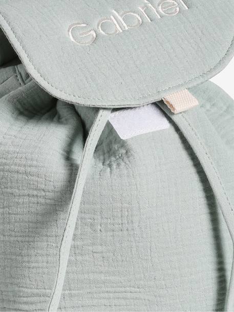 Sac à dos personnalisable en gaze de coton animation oreilles bleu nuit+léopard+multicolore+rose poudré+vert sauge 22 - vertbaudet enfant 