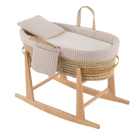 Couffin bébé matelassé avec support en bois Beige 2 - vertbaudet enfant 