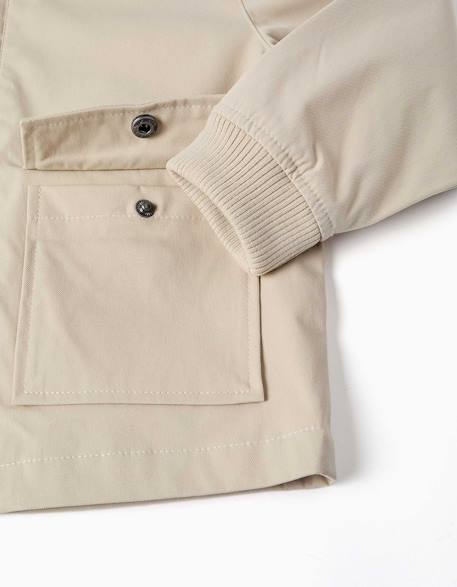 Veste avec doublure et capuche amovible Beige clair+Bleu 6 - vertbaudet enfant 