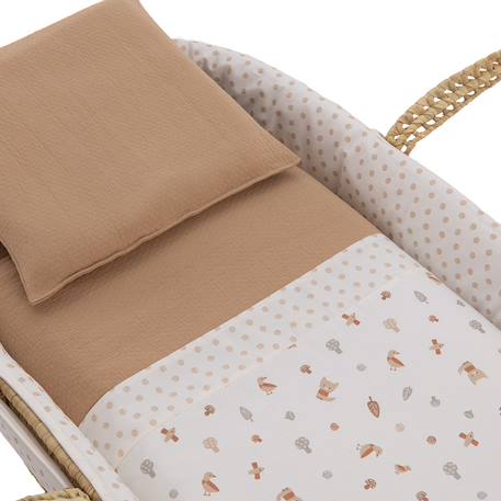 Couffin bébé matelassé avec support en bois Beige 4 - vertbaudet enfant 