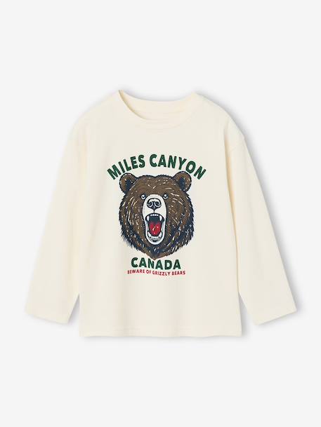 Tee-shirt motif animal garçon blanc+vert sapin 1 - vertbaudet enfant 